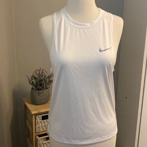 White Nike Running Dri-Fit Racerback Top Size Small